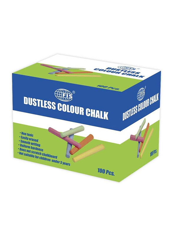 

FIS Dustless Colour Chalks, 100 Pieces, Multicolour