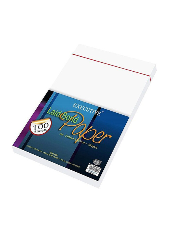 

FIS Executive Ream Moon White Laid Bond Paper, 100GSM, 100 Sheets, A4 Size