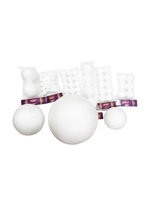 Partner Ball Shapes Foam Ball, 40mm, 15 Pieces, White