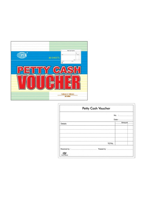 

FIS Petty Cash Voucher Pad, 80 Sheets, A6 Size
