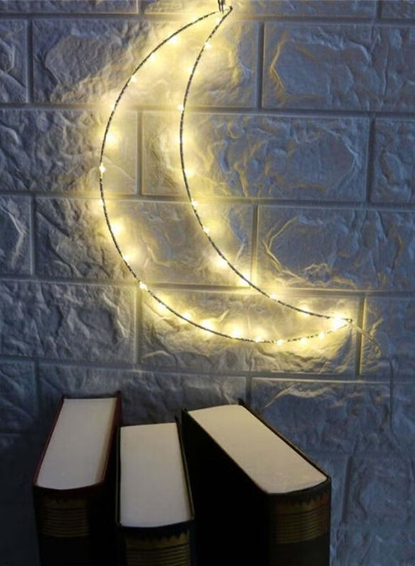 

HilalFul Ramadan Crescent LED String Light Fairy Lights, White