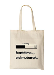 HilalFul Feast time Eid Mubarak Tote Bag, Beige