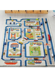 IVI 3D Carpet Traffic Blue Design Educational And Imaginative Play Mat, Medium, Multicolour