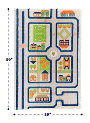 IVI 3D Carpet Traffic Blue Design Educational And Imaginative Play Mat, Medium, Multicolour