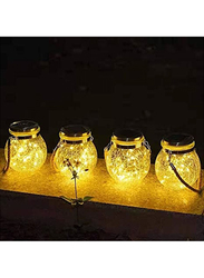 HilalFul Hanging Fairy Lights Jar (Solar) Large 20 LED 2 meters Decoration Light, Yellow