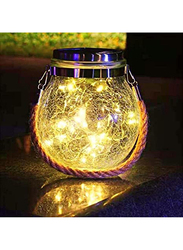 HilalFul Hanging Fairy Lights Jar (Solar) Large 20 LED 2 meters Decoration Light, Yellow