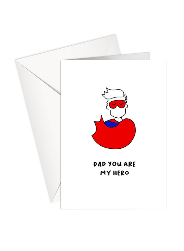 

Share The Love P169 Dad You Are My Hero Greeting Card, White