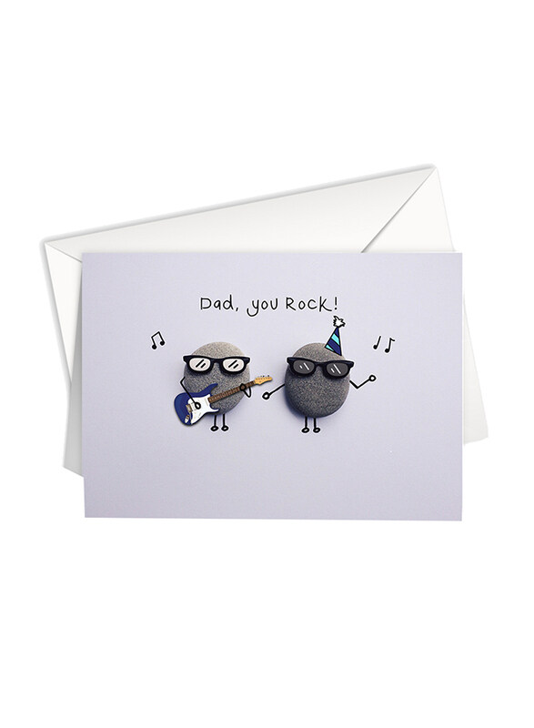 

Share The Love L46 Dad, You Rock! Father's Day Greeting Card, White