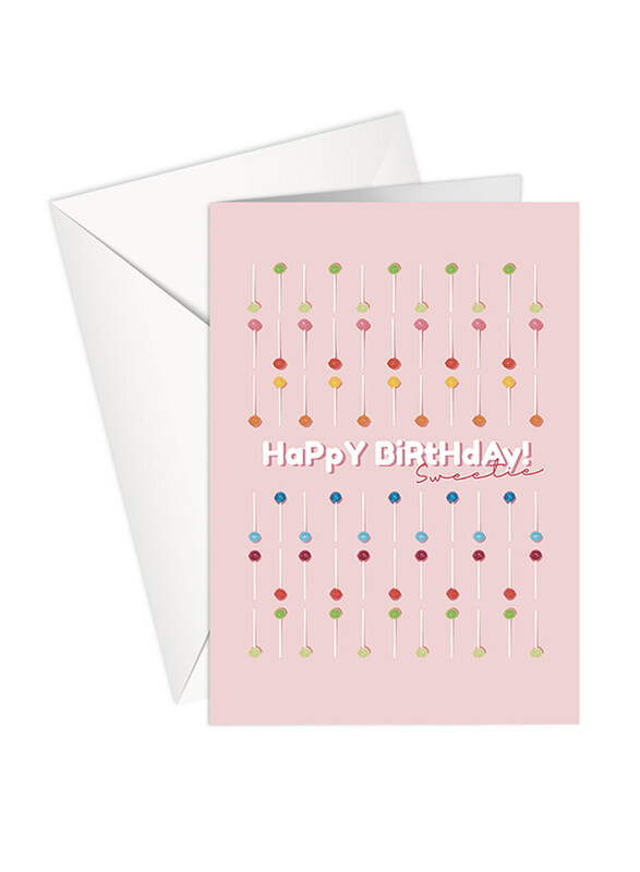 

Share The Love Happy Birthday Greeting Cards, Have a Sweat Birthday, Lollipop, A4 Size, Pink