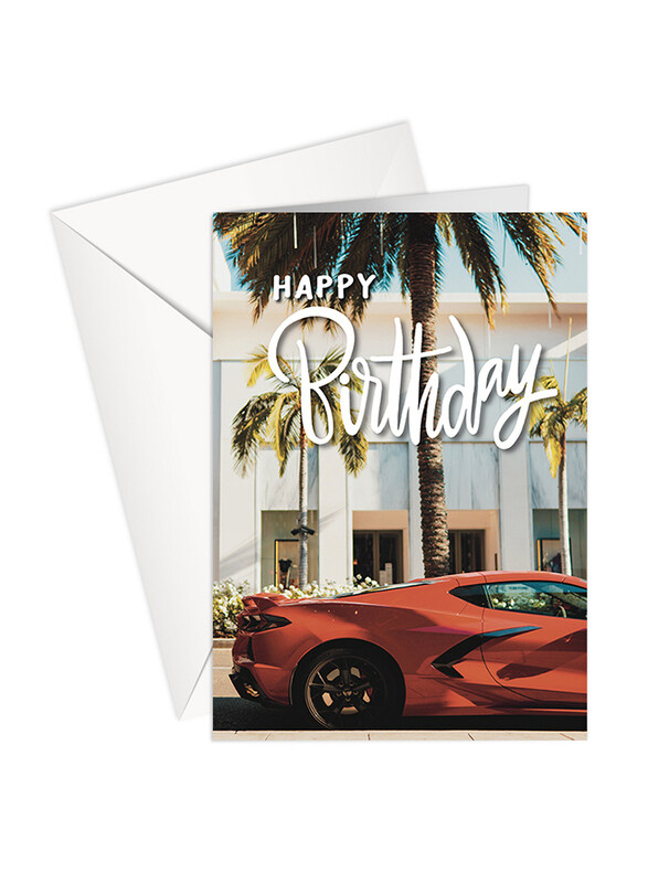 

Share The Love 112 Sports Car Happy Birthday Printed Greeting Card with Envelope, Multicolour