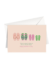 Share The Love for Mum "There's No Place I'd Rather Be. Than Our 'Flip Flop' Family" R, Mother's Day Greeting Card, Multicolour