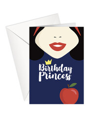 Share The Love Snow White Birthday Princess Printed Greeting Card with Envelope, Multicolour