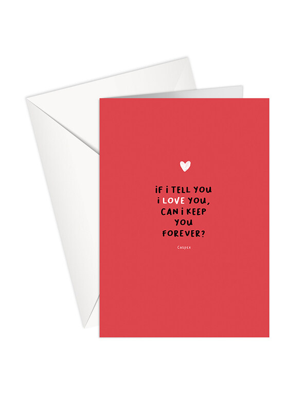 

Share The Love P143 General Movie Quote Casper Love Printed Greeting Card with Envelope, Red