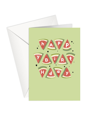 Share The Love Happy Birthday Greeting Cards, Water Melons Slices, Multicolour