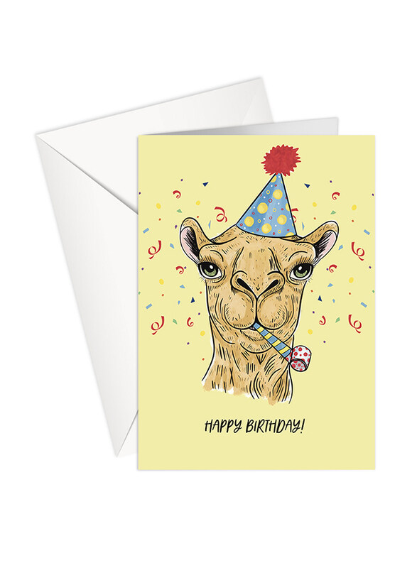 

Share The Love P181 Happy Birthday Camel Greeting Card, Yellow