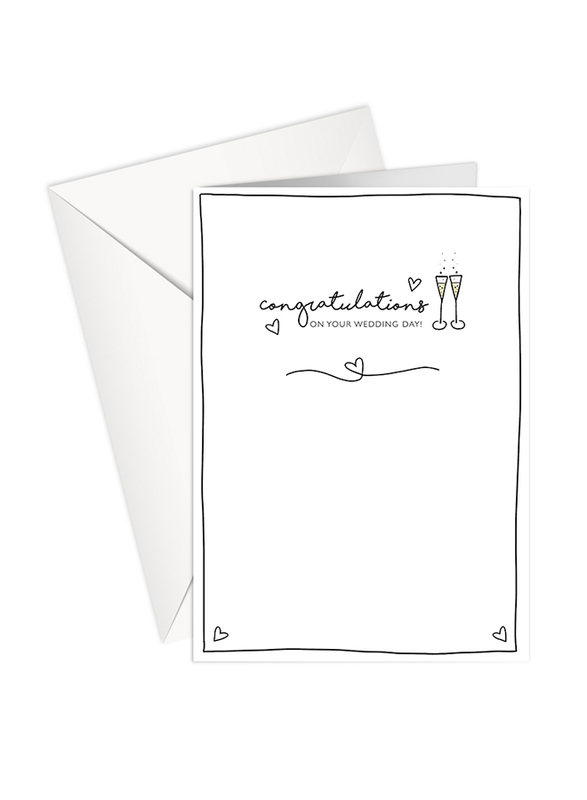 Share The Love P134 Congratulations on Your Wedding Day Printed Greeting Card with Envelope, White
