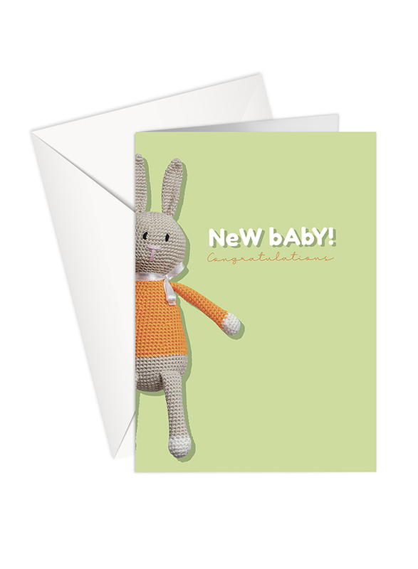 Share The Love P128 New Baby Born Congratulations Printed Greeting Card with Envelope, Green