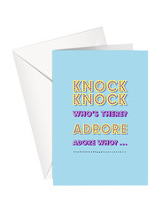 Share The Love for Mum Knock Knock. Who's There?. ADORE. Adore Who?.. (Inside - ADORE YOU MAMA) Greeting Card, Multicolour