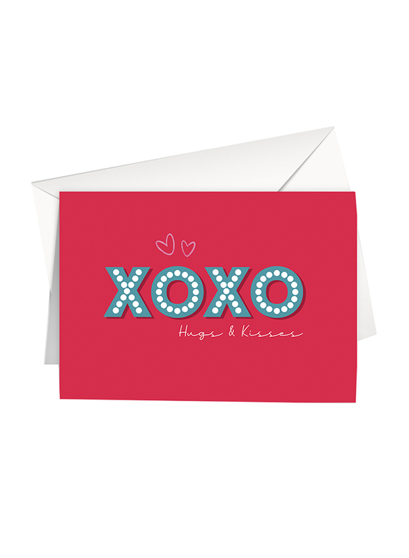 Share The Love L35 Love Xoxo Hugs & Kisses Greeting Card, Red