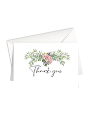Share The Love L51 Floral Design Thank You Greeting Card, White