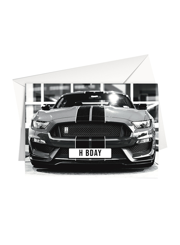 Share The Love L28 Sports Car Happy Birthday Printed Greeting Card with Envelope, Black