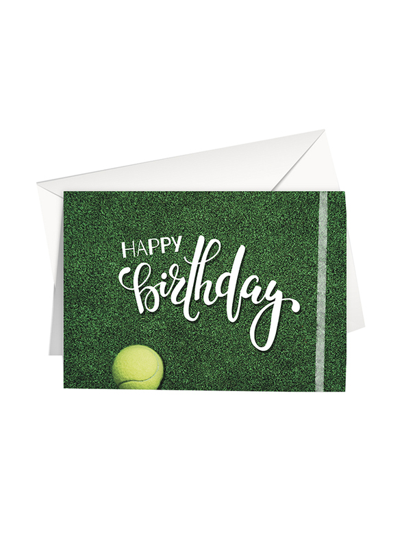 Share The Love L27 Tennis Happy Birthday Printed Greeting Card with Envelope, Multicolour