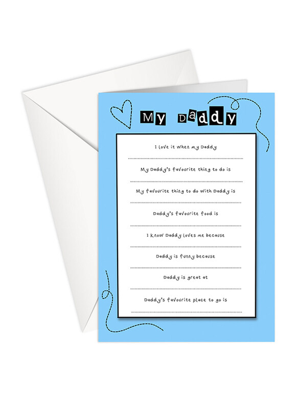 

Share The Love P168 My Daddy List Fill in the Blanks Greeting Card, White/Blue