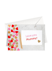 Share The Love for Mum Love You Mummy P-R Greeting Card, Multicolour