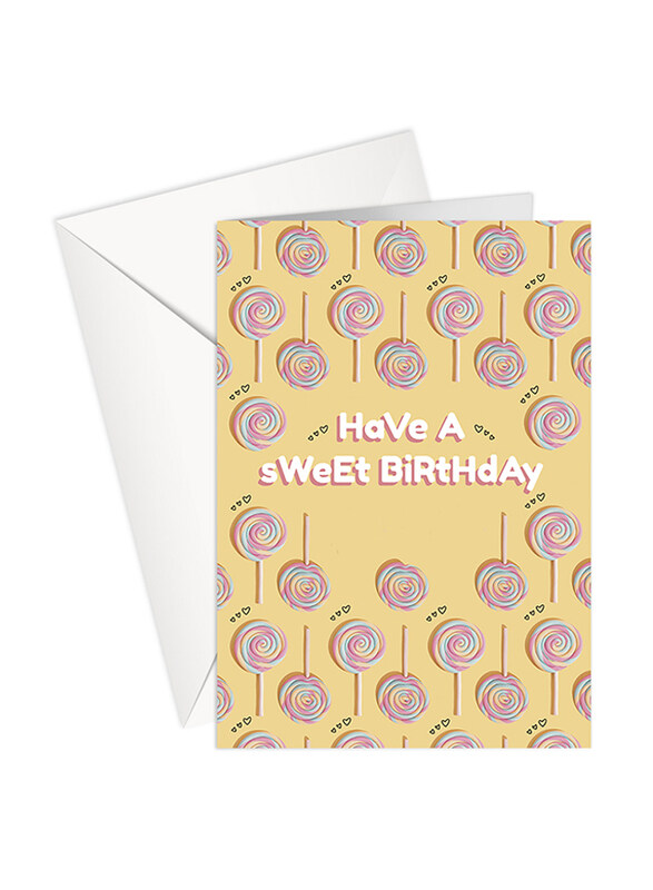 

Share The Love Happy Birthday Greeting Cards, Have a Sweat Birthday, Round Lolli, Brown