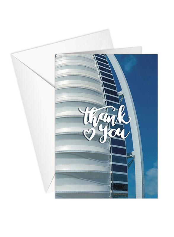 

Share The Love P188 Thank You Burj Al Arab Greeting Card, Multicolour