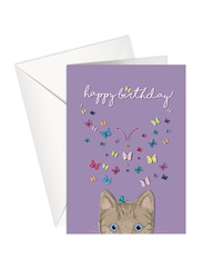 Share The Love Happy Birthday Greeting Cards Catterfly, A5 Size, Violet
