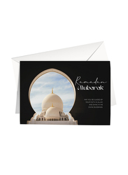 Share The Love Eid Mubarak Greeting Card Masjid, A5 Size, Black