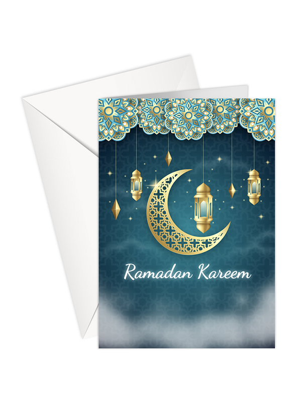 Share The Love Ramadan Kareem Greeting Card, A5 Size, Blue
