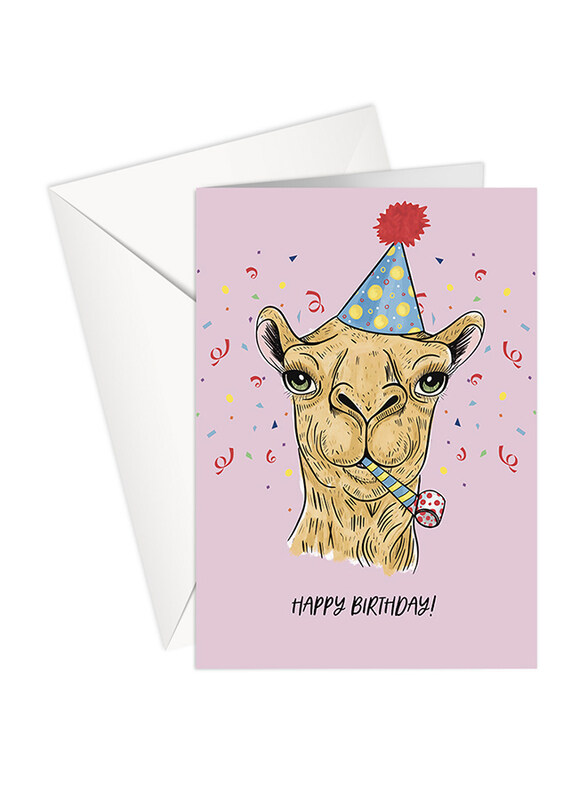 

Share The Love P181 Happy Birthday Camel Greeting Card, Pink