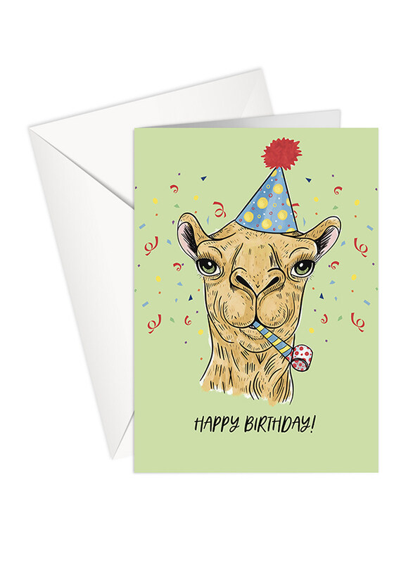 

Share The Love P181 Happy Birthday Camel Greeting Card, Green