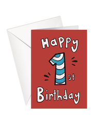 Share The Love GC110 Age 1 Happy Birthday Printed Greeting Card with Envelope, Red