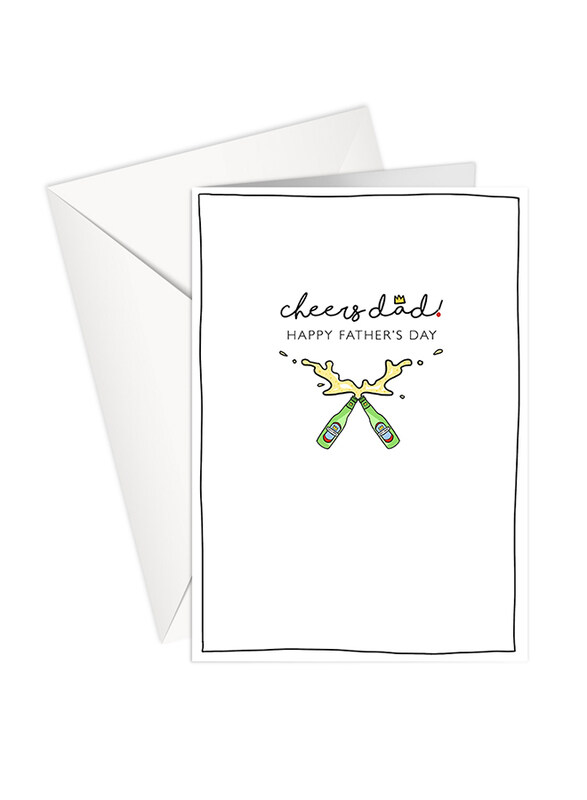 

Share The Love P167 Cheers Dad! Happy Father's Day Greeting Card, White