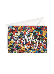 Share The Love Happy Birthday Greeting Cards Bricks, Nephew, Multicolour