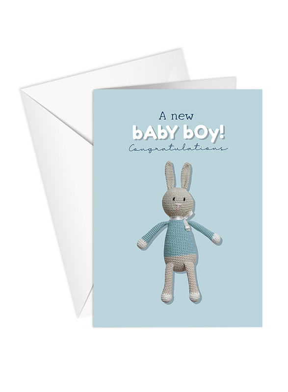 Share The Love P130 A New Baby Boy Congratulations Printed Greeting Card with Envelope, Blue