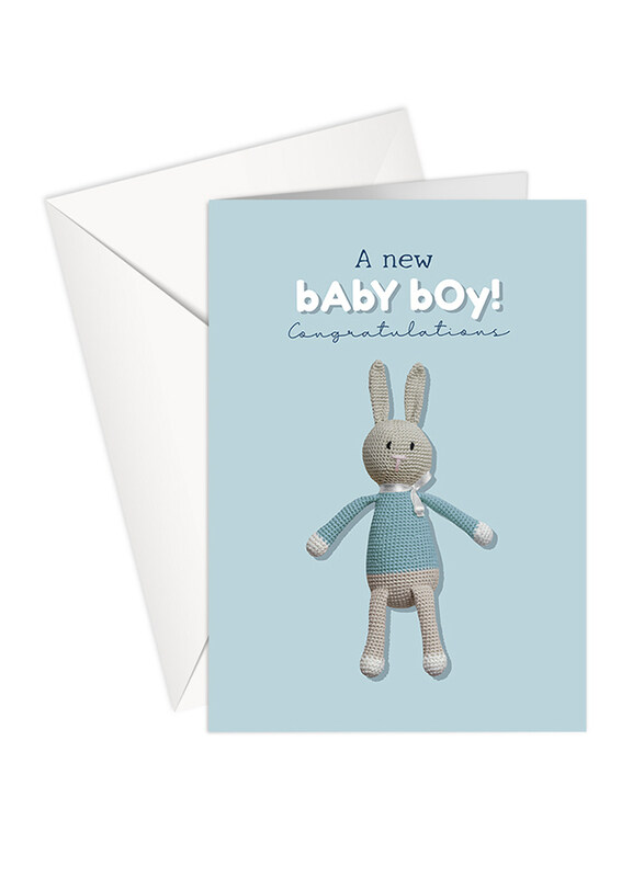 

Share The Love P130 A New Baby Boy Congratulations Printed Greeting Card with Envelope, Blue