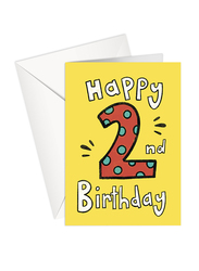 Share The Love GC110 Age 2 Happy Birthday Printed Greeting Card with Envelope, Yellow