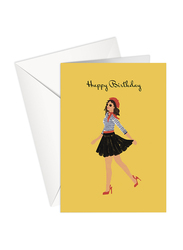 Share The Love 107 Happy Birthday Printed Greeting Card with Envelope, Yellow