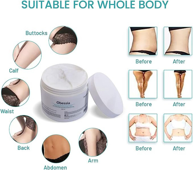 Dermaheal Obessia Massage and Slimming Fat Burning Cream for Tummy Anti-Cellulite Massage Cream, 500 ml