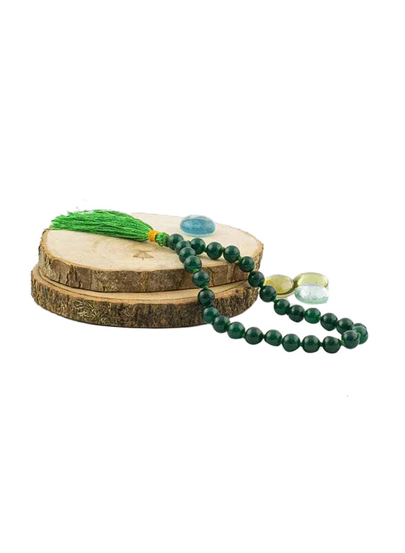 

Yanaah Agate Moss Prayer Beads, 33 Beads, Green