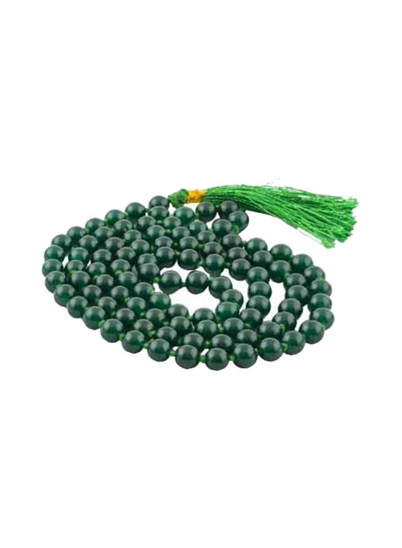 

Yanaah Prayer Beads Agate Moss Stone, 99 Beads, Green
