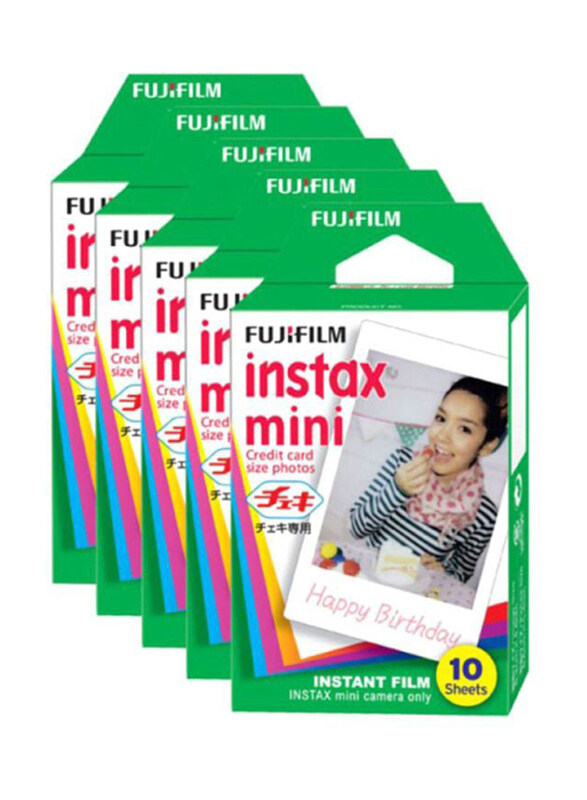 

Fujifilm Instax Mini Instant Film Set, Pack of 5 x 10 Sheets, White