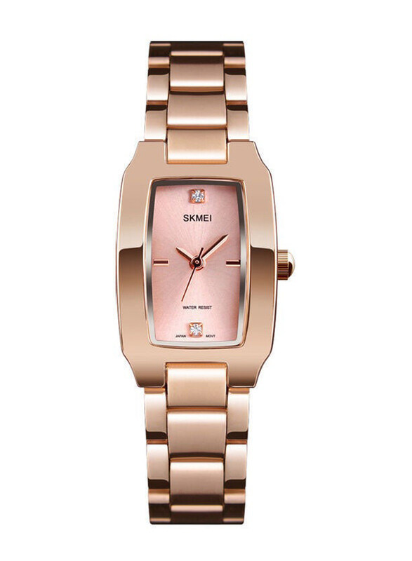 

SKMEI Quartz Analog Watch for Women with Stainless Steel Band, Water Resistant, 1400, Rose Gold