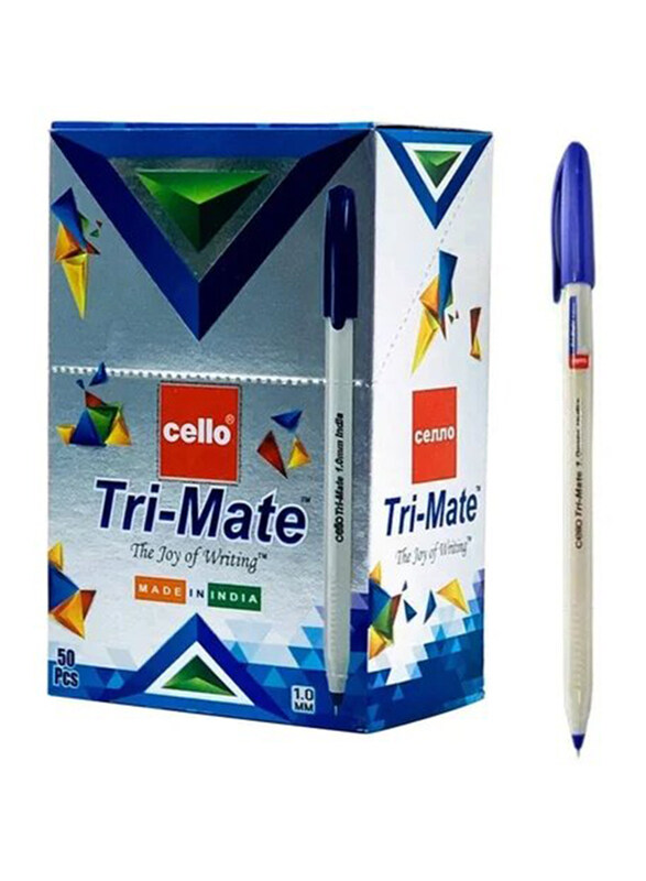 

Cello 50-Piece Tri-Mate Ballpoint Pen Set, Blue