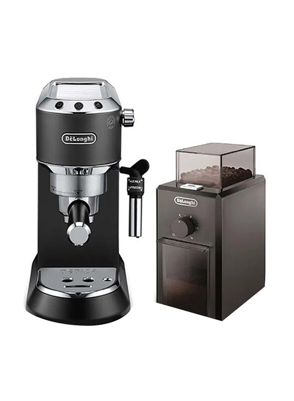 

Delonghi Dedica Style 3L Pump Espresso Coffee Maker Machine, 1300W, EC685BK + KG79, Black