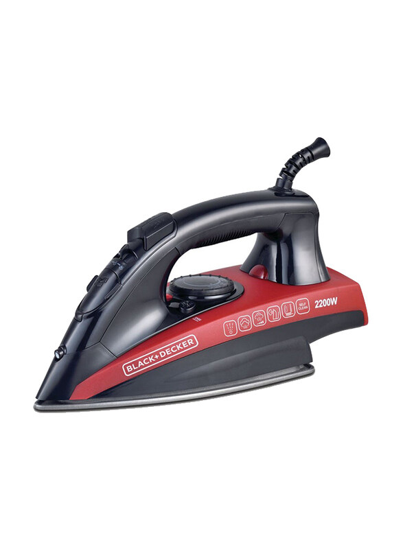 

Black+Decker Steam Iron, 2200W, X2200-B5, Black/Red